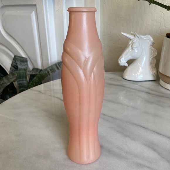 Vintage Other - VINTAGE • 80s Baby Pink Glass Bud Vase Art Deco Revival Pastel Goth Flower FTDA